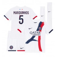 Paris Saint-Germain Marquinhos #5 Vieras Peliasu Lasten 2024-25 Lyhythihainen (+ Lyhyet housut)